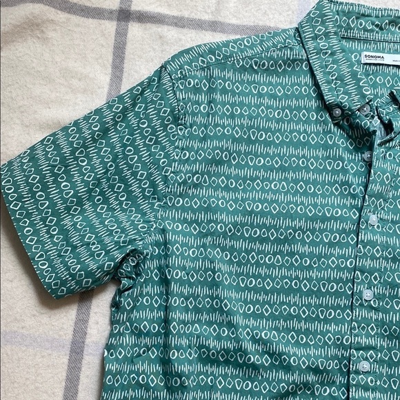 Sonoma Green Patterned Men's Shirt Size Extra Large - Picture 6 of 9